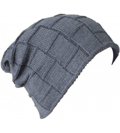 Skullies & Beanies Men's Soft Lined Thick Wool Knit Skull Cap Winter Slouchy Beanies Hat - Gary - C51868ISY6C $9.44