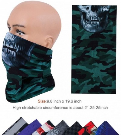 Balaclavas Bandanas Face Scarf-3D Headwear Headband Multifunctional Tube Neck Scarf Unisex - Greencamouflageskull - CY1979D7O...