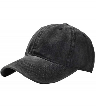 Baseball Caps Unisex Fashion Solid Adjustable Breathable Baseball Cap Sun Hats Baseball Caps - Black - CO18TX4WW97 $39.77