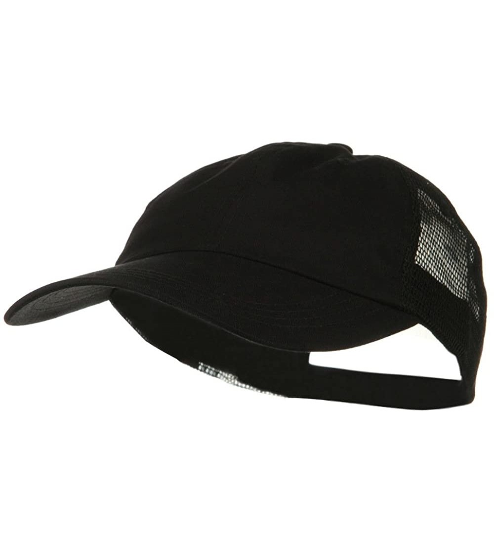Baseball Caps Big Size Low Profile Special Cotton Mesh Cap - Black Black - CO116S2SPP3 $30.65