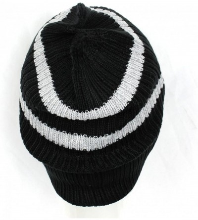 Skullies & Beanies Beanie Hat for Men and Women Winter Warm Hats Knit Slouchy Thick Skull Cap - Black&grey - C1187Q7HN7T $7.74