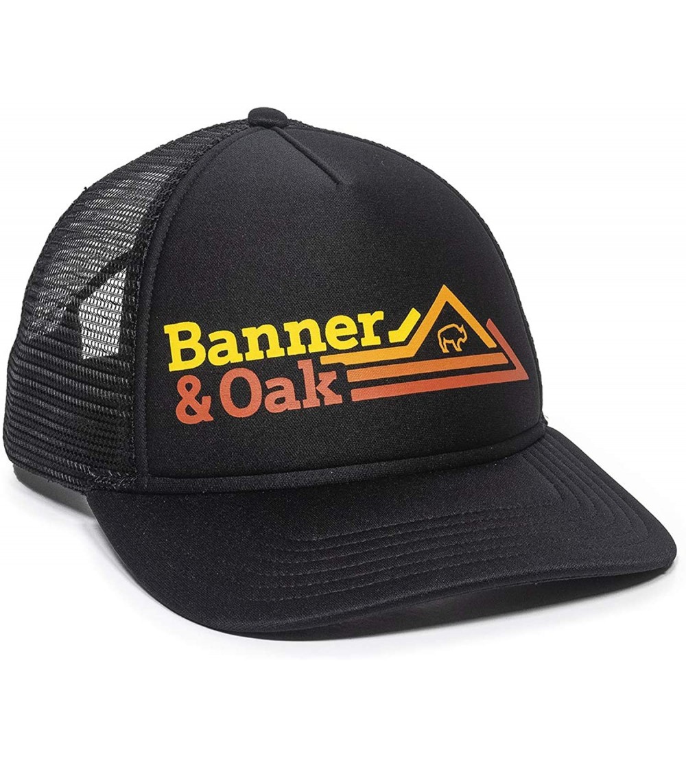 Baseball Caps Rockhopper Retro Foam Trucker Hat - Adjustable Baseball Cap w/Plastic Snapback Closure - Black - CZ18U5T63GN $2...