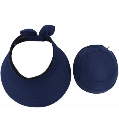 Sun Hats Women UPF 50 UV Sun Protection Convertible 2 in 1 Visor Beach Golf Hat - Dark Blue - CG18038H2NU $10.51