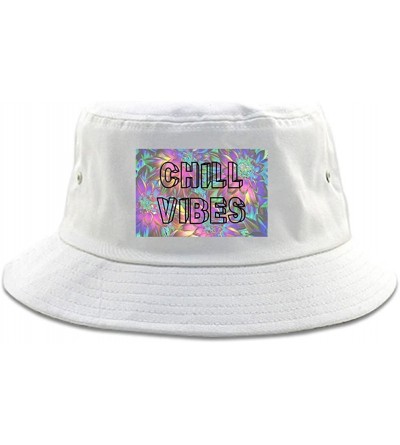 Bucket Hats Chill Vibes Trippy Bucket Hat - White - CE187ZTMWA6 $44.49