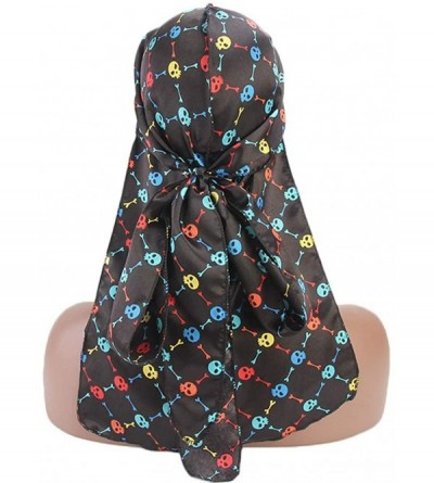 Skullies & Beanies Print Silky Durags Turban Silk Du Rag Waves Caps Headwear Do Doo Rag for Women Men - Tjm-05k-4 - C2197W7ZE...