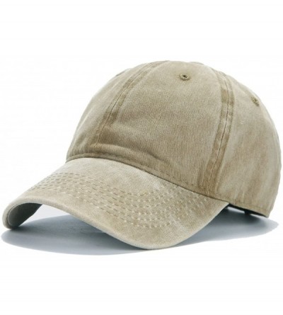Baseball Caps Men Women Plain Cotton Adjustable Washed Twill Low Profile Baseball Cap Hat(A1008) - A-khaki - CU18CRYXELQ $23.45
