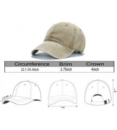 Baseball Caps Men Women Plain Cotton Adjustable Washed Twill Low Profile Baseball Cap Hat(A1008) - A-khaki - CU18CRYXELQ $12.82
