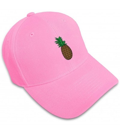 Baseball Caps Custom Baseball Cap Pineapple Embroidery Dad Hats for Men & Women Strap Closure - Soft Pink - C011MQP6RL5 $16.77
