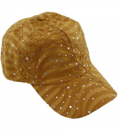 Baseball Caps Glitzy Game Sequin Trim Baseball Cap for Ladies - Gold - CC1185BC835 $11.53