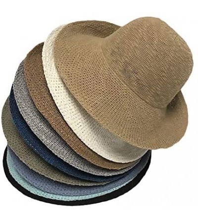 Sun Hats Crushable Half Turn Brim One Size Fits Most Hand Dyed Cotton Blend Sun Hat - Denim Blue - CK18RL2SNG8 $40.50