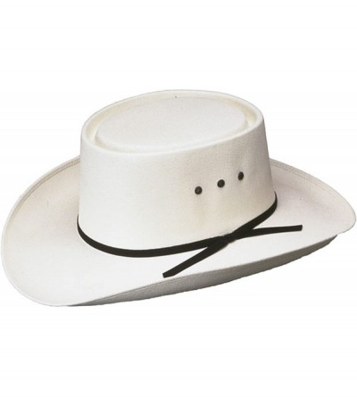 Cowboy Hats Western Paso Fino San Jose Gambler Hat- Straw White- Made in Mexico (Elastic S/Md) - CW11KVZ7NYR $34.01