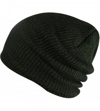Skullies & Beanies Slouchy Winter Hats Knitted Beanie Caps Soft Warm Ski Hat - Dark Green - C612K49KH3X $10.80