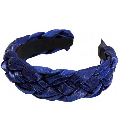 Headbands Womens Headband Pure Color Hairband Bow Tie Velvet Wide-Brimm Headwrap Hair Band - Blue - CG18XGTOL9T $25.30