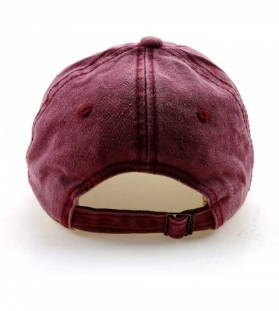 Baseball Caps Embroidered Baseball Cap Denim Hat for Men Women Adjustable Unisex Style Headwear - B-red - C418AC9AIZN $14.86
