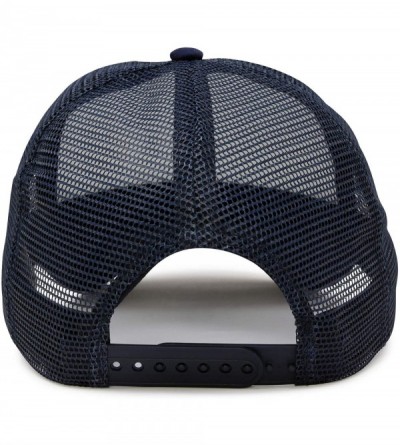 Baseball Caps Two Tone Trucker Hat Summer Mesh Cap with Adjustable Snapback Strap - Navy Blue - CK119N21P2Z $8.31