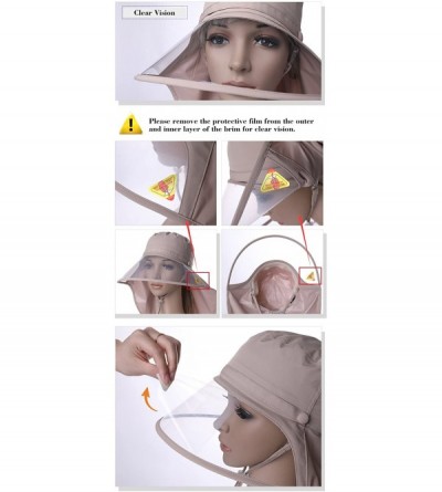 Rain Hats Women Waterproof Rain Hat Protection Chin Strap Trasparent Visible Visor - 99046_black - CQ18RWYKK50 $24.68