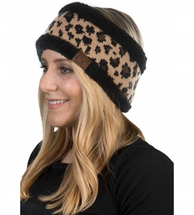 Headbands Cable Knit Fuzzy Lined Head Wrap Headband Ear Warmer - CL18ZEA4IO8 $15.39