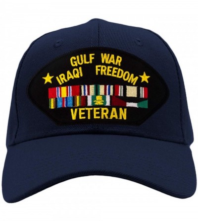 Baseball Caps Gulf War/Iraqi Freedom Veteran Hat/Ballcap Adjustable One Size Fits Most - Navy Blue - CT18A6H4QKM $52.14