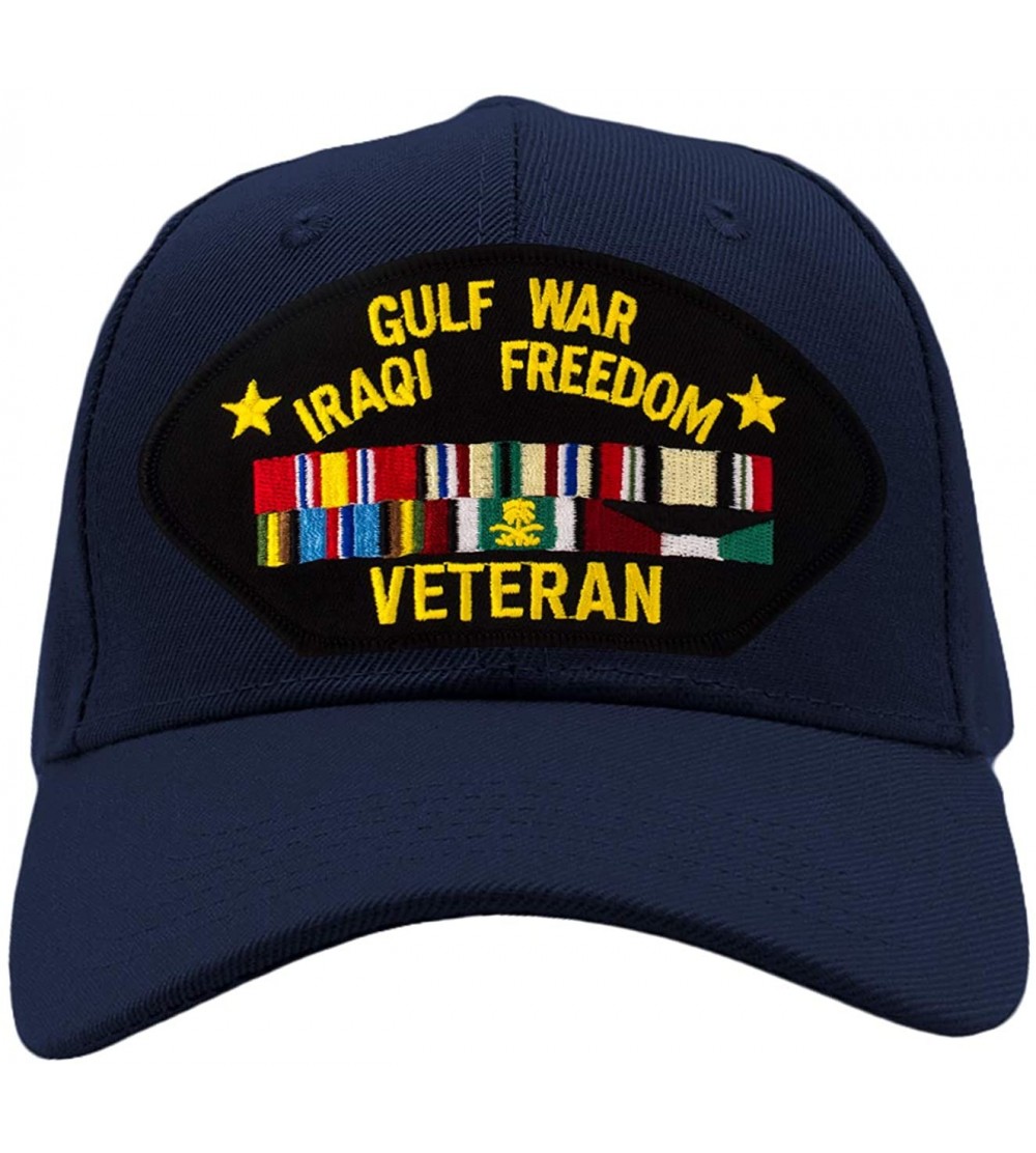 Baseball Caps Gulf War/Iraqi Freedom Veteran Hat/Ballcap Adjustable One Size Fits Most - Navy Blue - CT18A6H4QKM $20.28