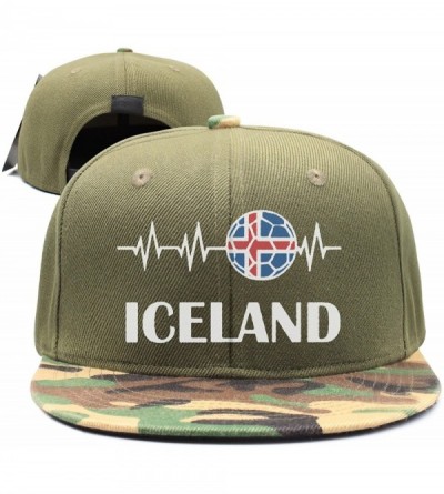 Baseball Caps Unisex Soccer Heartbeat I Love Iceland Cotton Denim Baseball Hat Adjustable - Aaarmy Green - CT18EOUZ7D2 $15.32