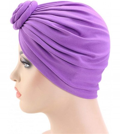 Skullies & Beanies Womens Big Flower Turban Beanie Elegant Cap Head Wrap Stretch Long Hair Scarf Headscarf - 441-beige - C619...