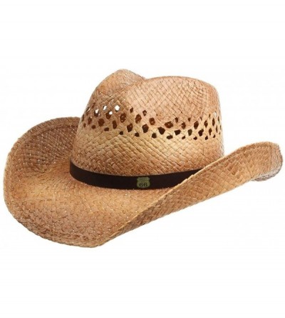 Cowboy Hats Rt 66 Cowboy Raffia Hat - Caramel - CH1162VI7T9 $35.88