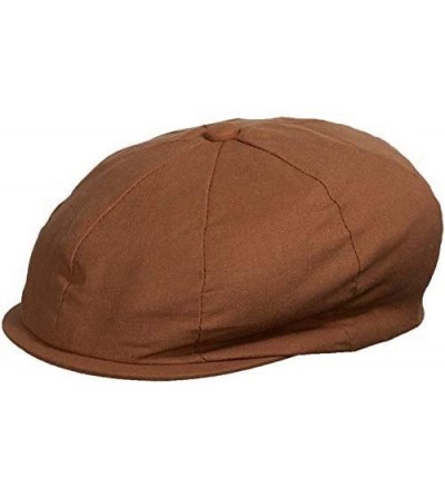 Newsboy Caps Men's Linen Cotton Blend Newsboy Ivy Hat 8-Panel Cabbie Cap - Copper - CO18YTLUQRK $11.74