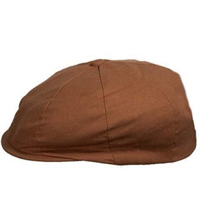 Newsboy Caps Men's Linen Cotton Blend Newsboy Ivy Hat 8-Panel Cabbie Cap - Copper - CO18YTLUQRK $11.74