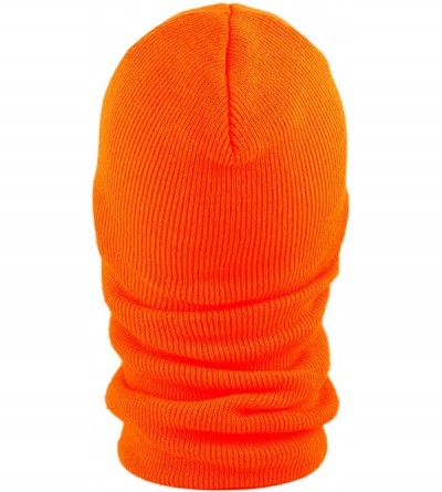 Skullies & Beanies Made in USA Unisex Thick and Long Face Ski Mask Winter Beanie - Neon Orange - CS18XW79AQX $8.92