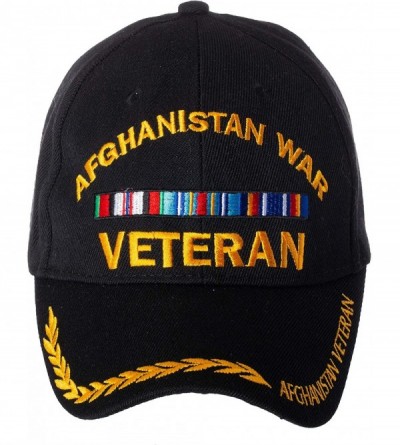 Baseball Caps Afghanistan War Veteran Embroidered Adjustable Baseball Cap - Black - CJ18K4RC0SQ $11.99