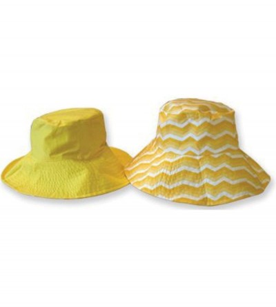 Sun Hats Sun Lily Reversible Sun Hat with Tote - Womens (Sunshine Chevron) - Yellow - CH11C6IKI3Z $9.94