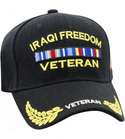 Baseball Caps Iraqi Freedom Veteran Military Baseball Cap Black - CI128M3RLX7 $31.37