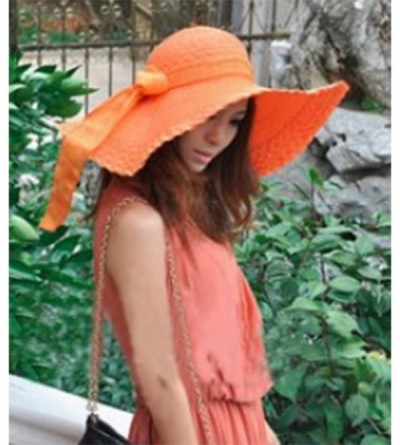 Sun Hats Womens Sun Straw Hat Foldable Large Wide Brim Travel Beach Bow Bucket Cord Visor Cap - Rose - CM17YLCK8H4 $12.20