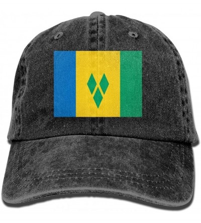 Skullies & Beanies Flag of Saint Vincent and The Grenadines Unisex Adult Baseball Hat Sports Outdoor Cowboy Cap - Black - CI1...