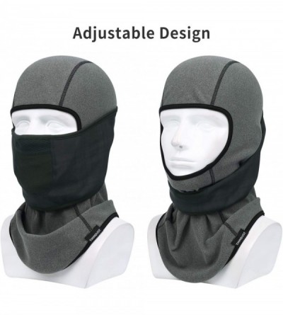 Balaclavas Balaclava Ski Mask - Face Mask for Cold Weather - Windproof Balaclava Hood - Motorcycle Full Face Mask - Gray - C0...