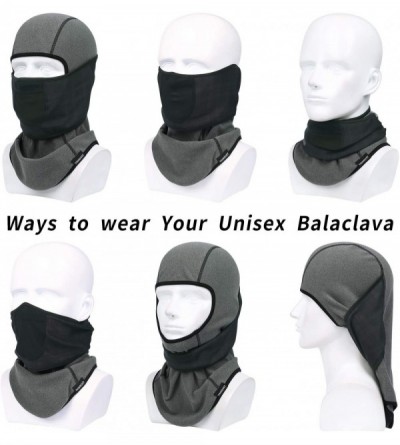 Balaclavas Balaclava Ski Mask - Face Mask for Cold Weather - Windproof Balaclava Hood - Motorcycle Full Face Mask - Gray - C0...