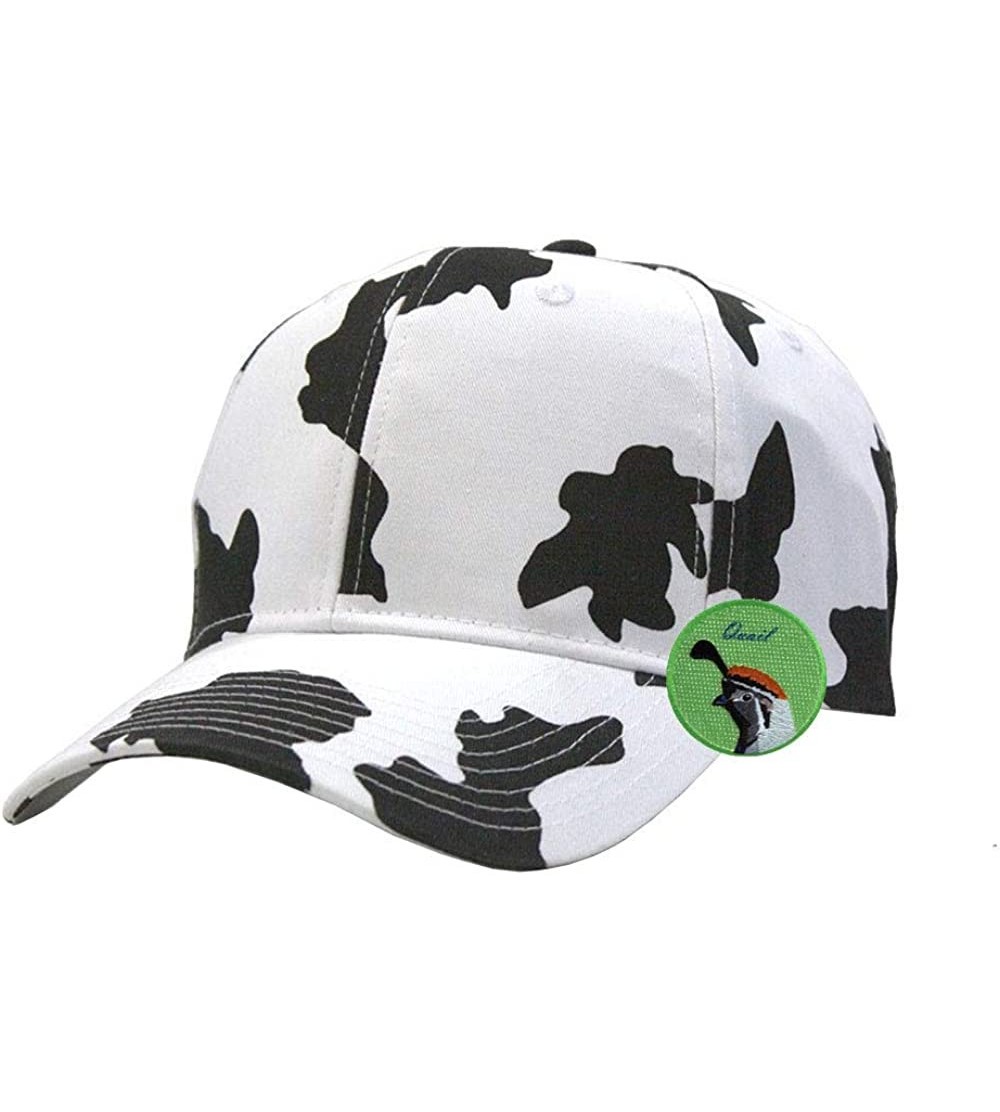 Baseball Caps Milk Cow Adjustable Snapback Baseball Cap White Free Patch - Quail - CN193RA20UE $9.62