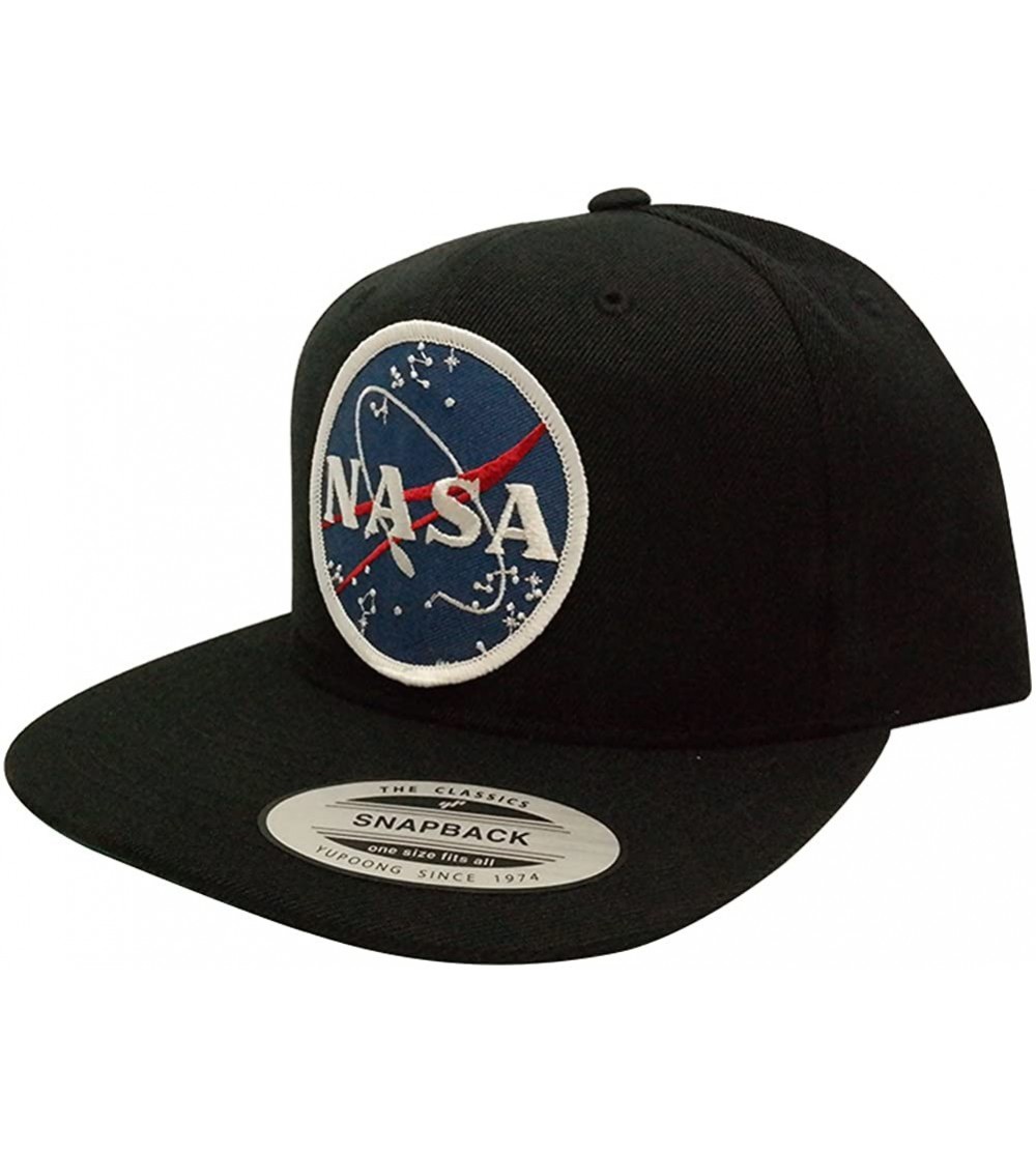 Baseball Caps Flexfit Original Premium Classic Snapback with NASA Meatball Logo Patch - Black - Black - CP122TSM57N $17.92
