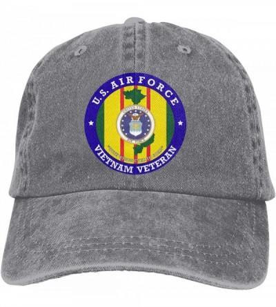 Baseball Caps U.S. Air Force Vietnam Veteran Vintage Adjustable Denim Hat Baseball Caps for Man and Woman - Gray - CX18UO6O0S...