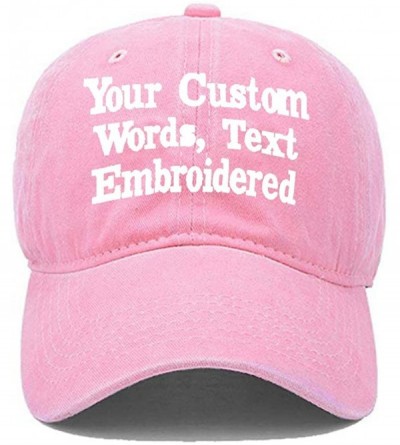 Baseball Caps Custom Embroidered Baseball Hat Personalized Adjustable Cowboy Cap Add Your Text - Pink - CS18HTR8CLA $18.58