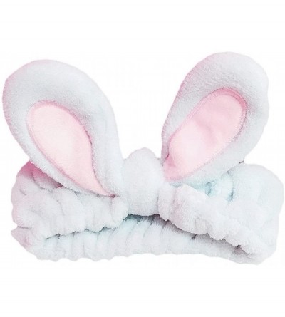Headbands Cute Cartoon Rabbit Ear Headband Wired Bowknot Hair Band Head Wraps - Rabbit Ear(blue) - CD18E8OZWKM $7.83