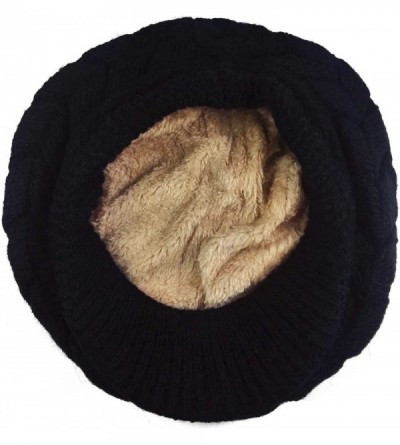 Skullies & Beanies Womens Winter Hat Girls Warm Outdoor Wool Knit Crochet Snow Cap - Black - C012NTJUWEF $10.27