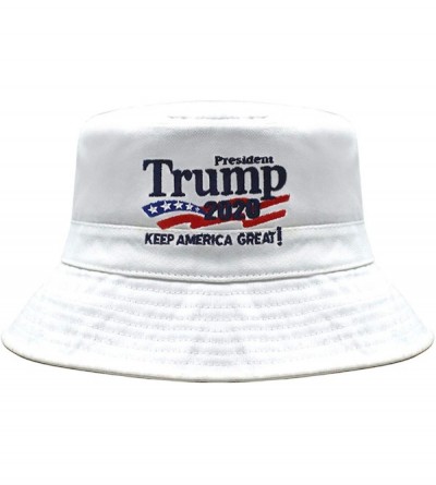 Baseball Caps Trump 2020 Bucket Hat Keep America Great Campaign Embroidered US Hat Rally Campaign BH101 - Bh101 White - C8194...