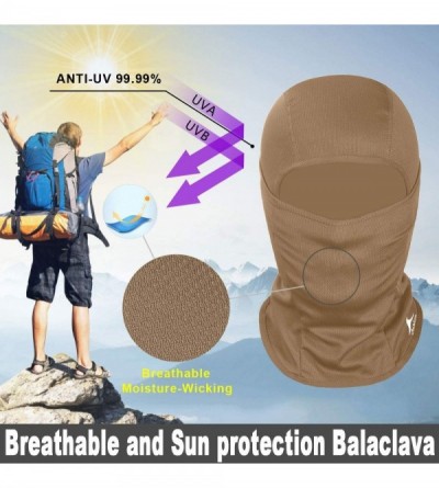 Balaclavas Balaclava Face Mask UV Protection for Men Women Ski Sun Hood Tactical Masks - Khaki - C91966HU9U6 $13.71