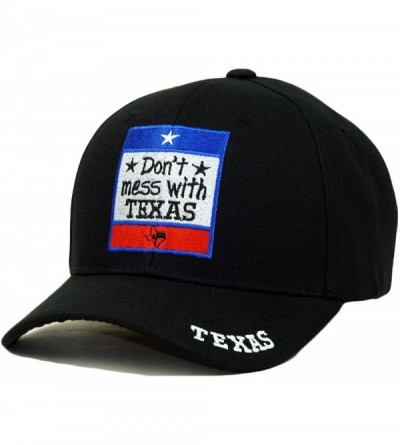 Baseball Caps Don't Mess with Texas Embroidery Hat Lone State Adjustable Baseball Cap - Black - CN193SHY2WS $11.07