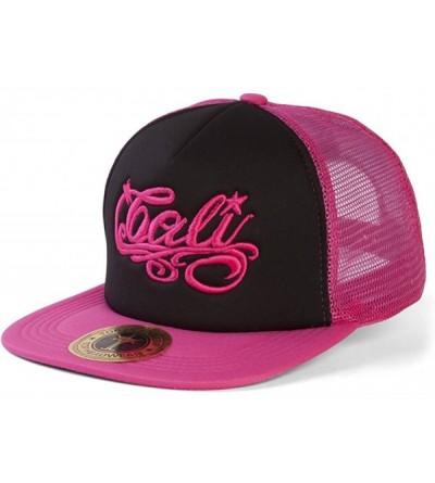 Sun Hats Cali Script Trucker Hat - Black/Pink - C6184TGR25T $13.09