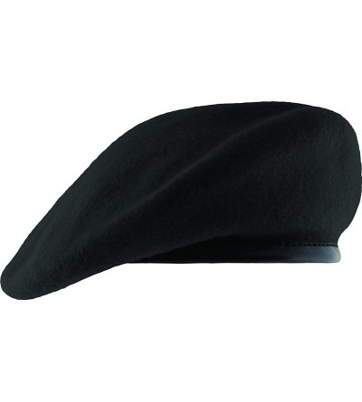 Berets Unlined Beret with Leather Sweatband - Black - CW11WV9RM47 $12.97