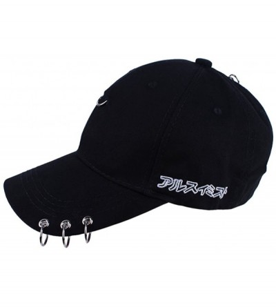 Baseball Caps Baseball Cap K-pop Boys Outdoor Iron Ring Snapback Hat Casual Adjustable Dad Hat Hip Hop Hat - CR1804S95Z9 $10.08