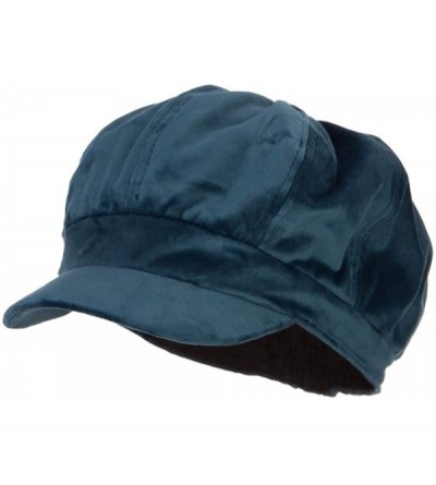 Newsboy Caps Classic Polyester Velvet Newsboy Hat - Sapphire - CI18K2I67GR $42.87