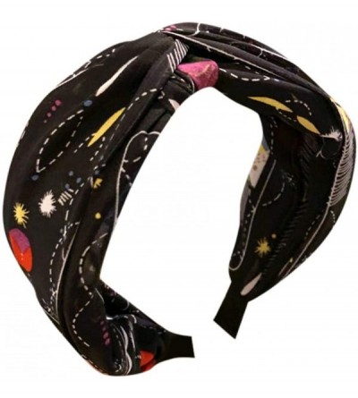 Headbands Accessories Printing Headband Headwear - Black - CS18T7MTZH8 $17.23